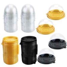 50 Mini Transparent Cake Boxes Cupcake Dome Pastry Packaging Wedding Party New
