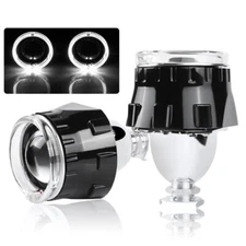 2x 2.5" LED HID bi-xenon headlight with projector lens for retrofitting white de