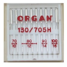 Pack of 10 Organ 130/705H 15X1 Universal Home Sewing Machine Needles
