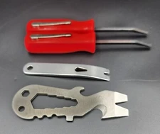 🔴🛠️ 4.5" Pocket Prybars & Essential Tools Combo Pack - Red Handles! 🛠️🔴