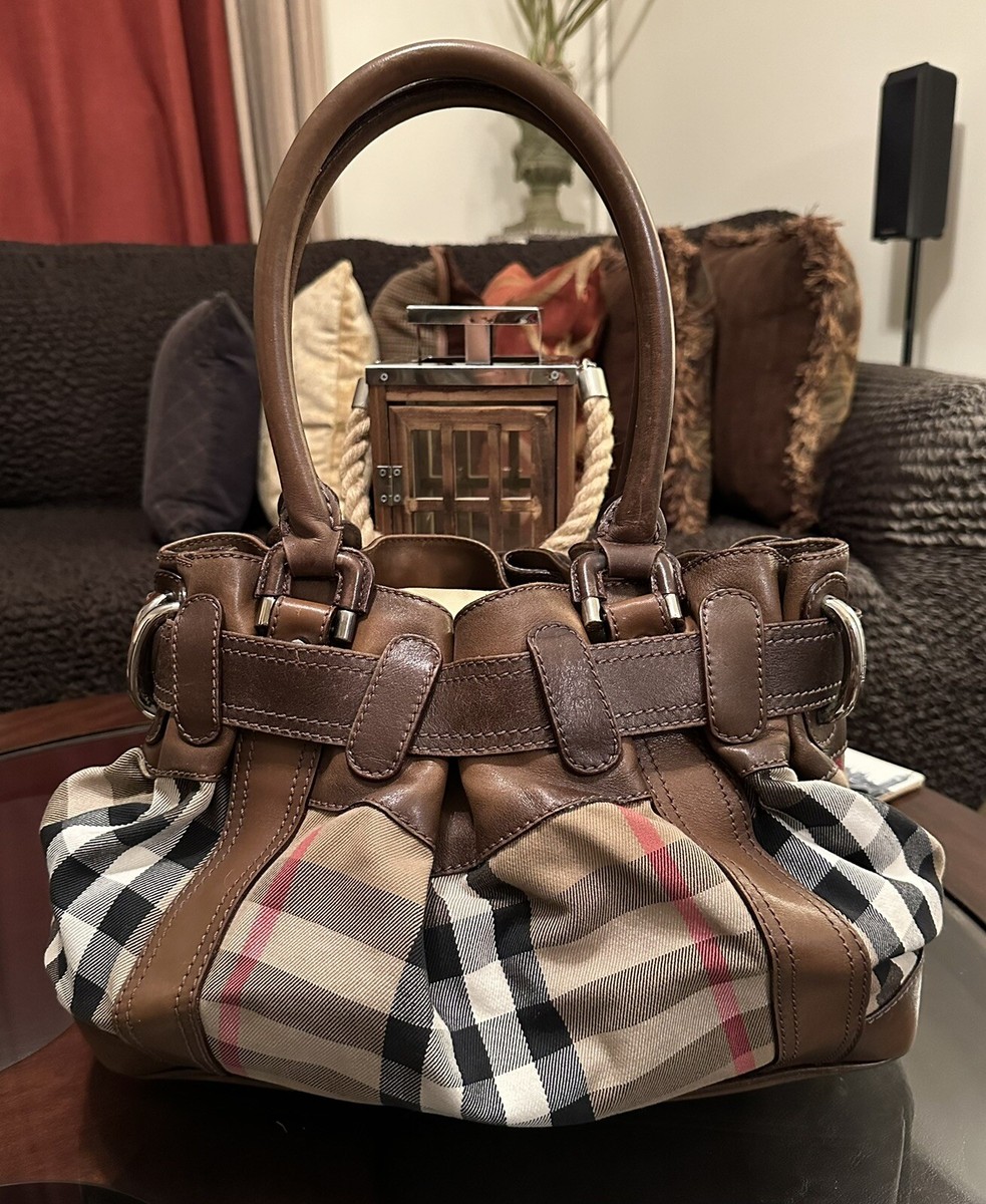100% Authentic Burberry Prorsum Nova Check 100% Leather Bag