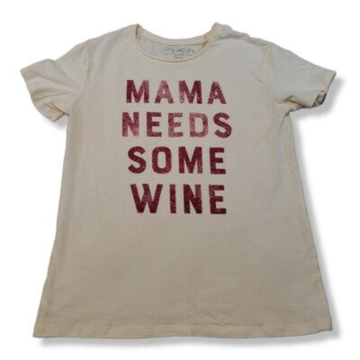 Fifth Sun Top Size Small Graphic Tee T-Shirt Mama Needs Some Wine 100% Cotton 