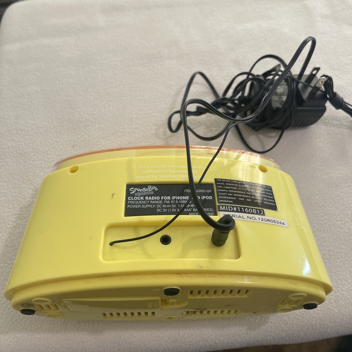 スポンジボブ CLOCK RADIO Vintage Viacom Spongebob Retro Digital Alarm Clock 2004