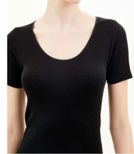 SPIDER Wool Cotton On Leather Short Sleeve Tuning T-Shirt 72457 White Black