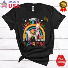 Being A Lunch Lady Llama Fun, Humorous Rainbow Llama, Lunch Lady Group Shirt