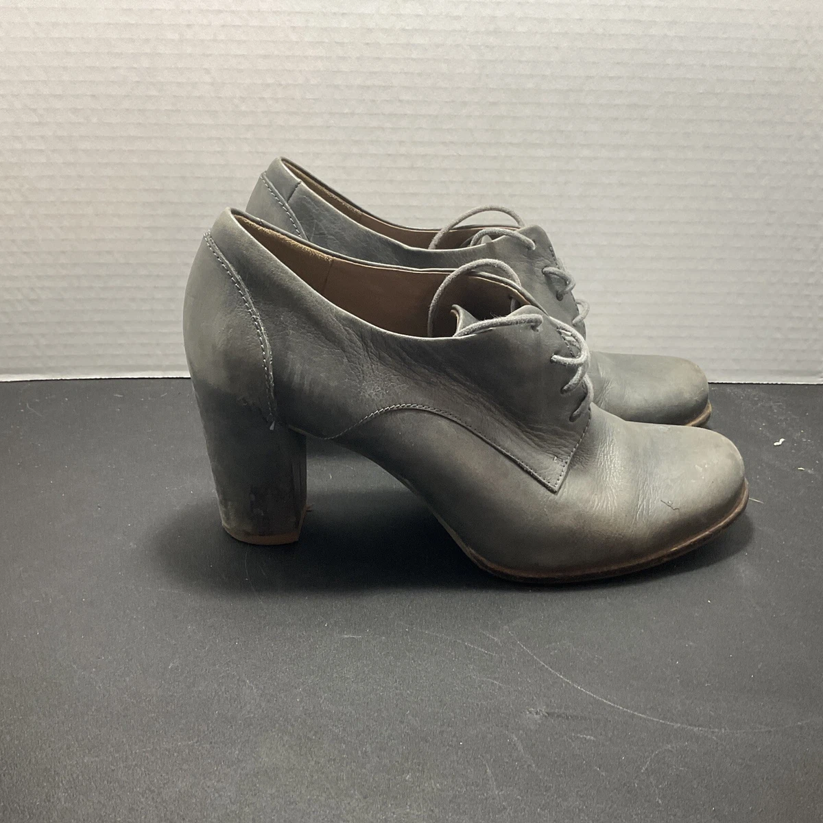 ECCO Sculptured Tie Genuine Leather WOMEN S SHOOTIE OXFORD HEELS