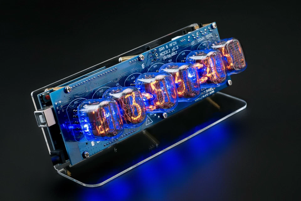 Nixie Tube Clock IN-12 Arduino Shield NCS312 on Acrylic Stand [without Arduino] - Image 2 of 4