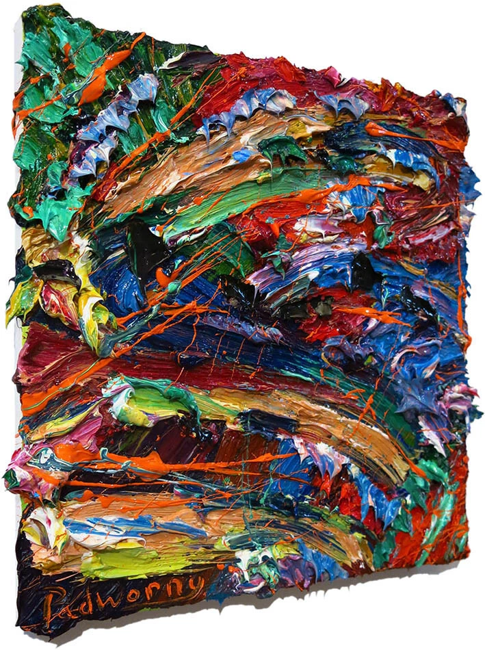 ÓLEO ORIGINAL█PINTURA ARTE VINTAGE█ASSINADO IMPRESSIONISMO POP█NATUREZA ABSTRATA DECO - Imagem 4 de 4