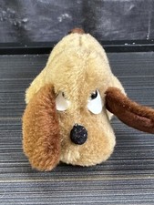 Giftco Sad Puppy Dog Plush 1970s Brown Long Ears Tongue Out Pellet Stuffed Vtg