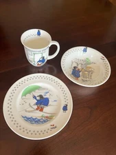 Paddington Bear Nursery Ware 3 PC Dish Set: Mug Plate Bowl Coalport Discontinued