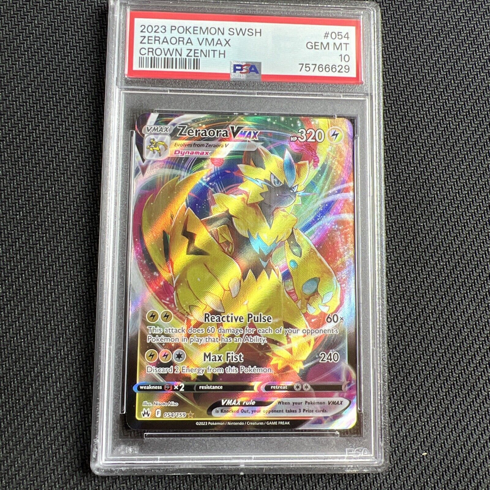 2023 Pokemon SWSH Crown Zenith GG41/GG70 Full Art/Raikou V PSA 10