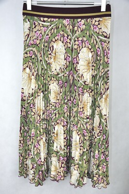 H&M x William Morris & Co Pleated Floral Calf Length Skirt Size S