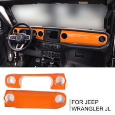Orange Dashboard Center Console Panel Cover Trim For Jeep Wrangler JL & JT 2018+