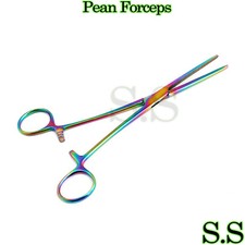 Multi Color Rainbow Pean Hemostat Forceps 8" Straight Pliers Hemostat Forceps
