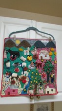 Handmade Peruvian Wall Hanging Village Scenes 19" Square
