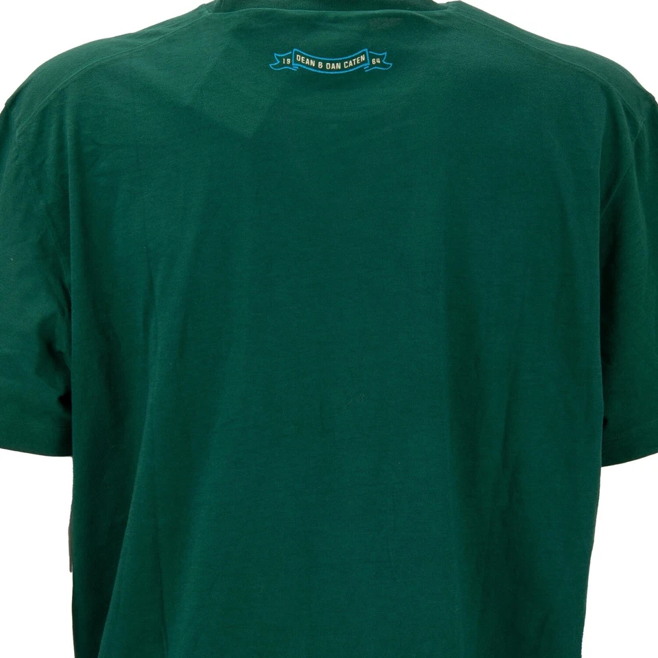 DSQUARED2 Extra Grande Camiseta de Algodón Con The Universidad Logo Verde 12427 - Imagen 4 de 4