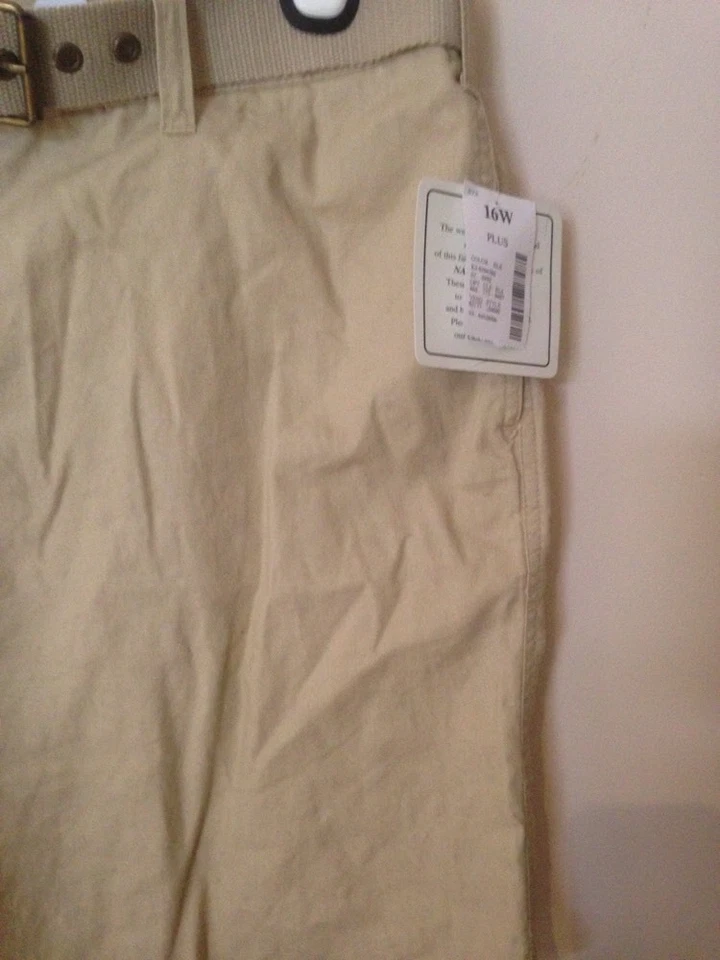 НОВЫЙ С ЯРЛЫКАМИ FASHION BUG ЖЕНЩИН БЕЖЕВЫЙ/ЖЕЛТОВАТО-КОРИЧНЕВЫЙ ШОРТЫ С РЕМНЕМ 16W - Изображение 2 из 4