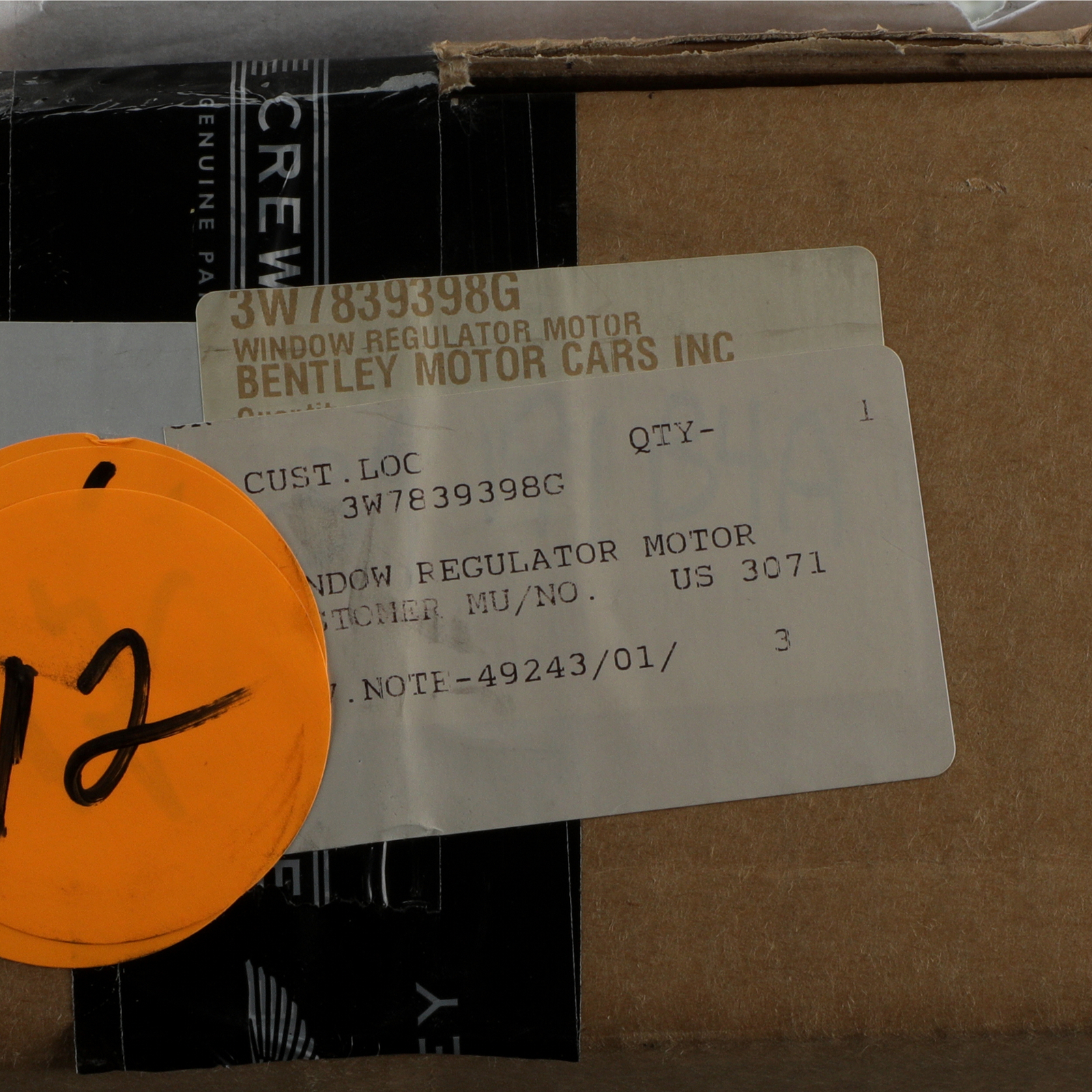 Genuine Bentley 2011-2017+ Continental Power Window Motor Assembly  