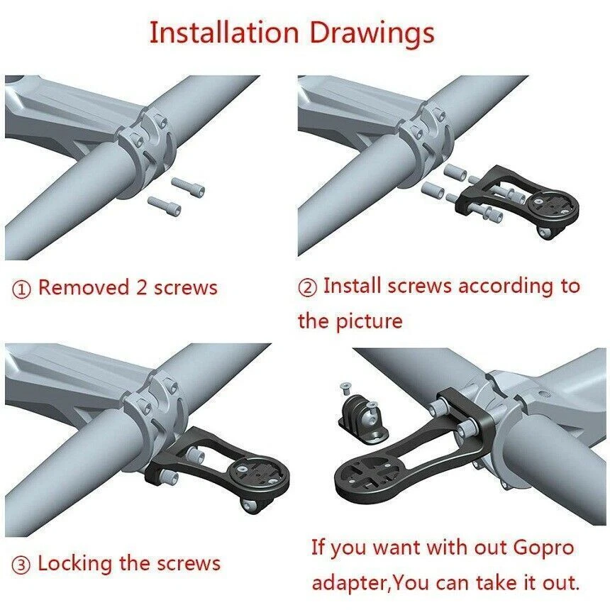 Bike Stem Extension Computer Mount Holder for GARMIN Edge GPS GoPro Bicycle - Image 4 of 4