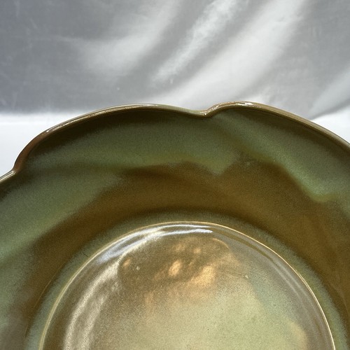 Vintage Frankoma Plainsman 218 Prairie Green Scalloped Edge Serving Bowl 10-7/8" - Picture 6 of 9
