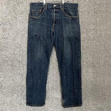 Levi 501 Made In Usa Men’S Straight Fit Button Fly Paint Splattered Jeans 36X30