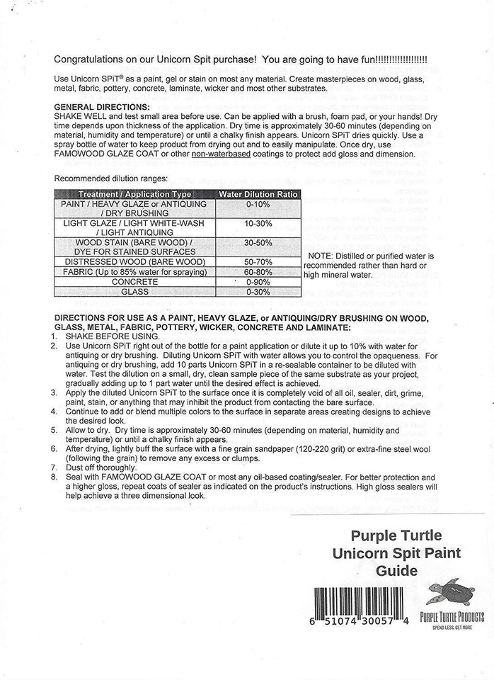 Unicorn SPiT - Gel Stain & Glaze - 20 Complete Paint Collection - 8oz Origina... - Image 3 of 3