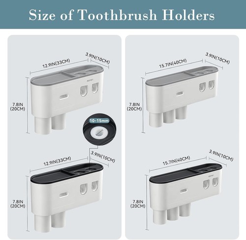 Portaspazzolino da Denti da Parete con Dispenser Automatico di Dentifricio - Foto 2 di 7