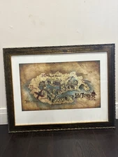 disney Gallery Isla Tesoro Treasure Island Map Art Print Framed .