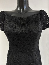 Tu Black Lacy Little Black Dress Size 12 Lined Worn Once Excellent Condition