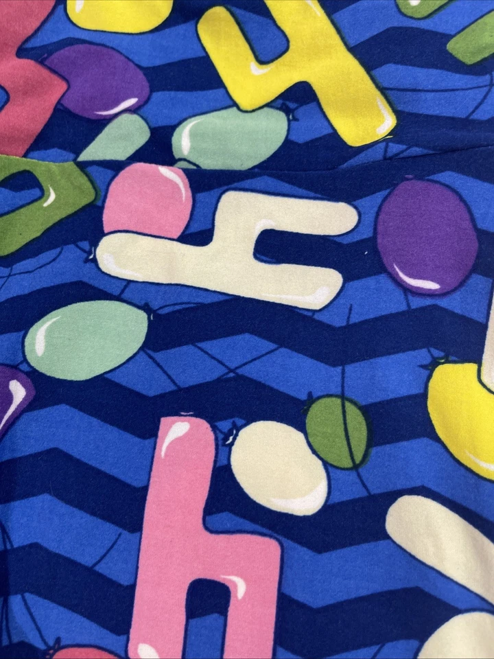 Leggings Lularoe Azul 4º Cumpleaños Globo Animal TC Foto 2 de 3