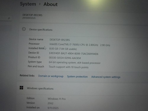 Lenovo ThinkPad T470 14" Core i5-7600U 2.80GHz 8GB 256GB W11 Laptop (Z124) - Picture 2 of 8