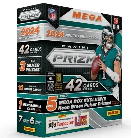 2024 Panini Prizm Football Trading Card Mega Box - Rip + Ship