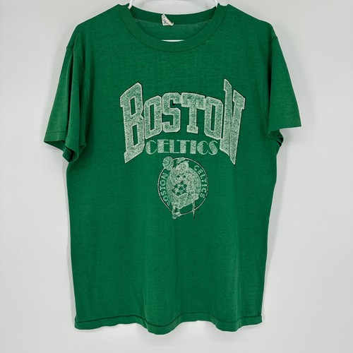 Vintage 80s Champion Boston Celtics T-Shirt Mens Large Green NBA Single Stitch