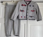 Janie and Jack 18-24M Baby Boys Gray Sweater Set w/ Cars