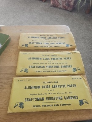 Craftsman Aluminum oxide abrasive Paper, For Vibrating  Sanders 3 Pkg C,M,F.