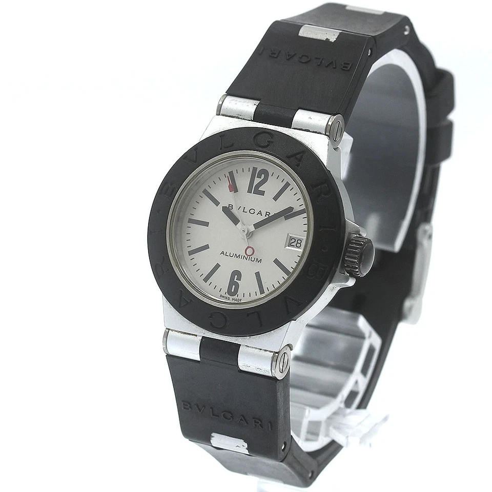 Reloj de cuarzo para dama BVLGARI aluminio AL29TA fecha esfera negra_878397 Foto 2 de 4