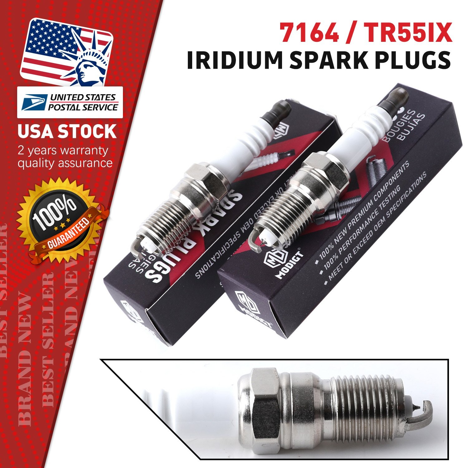 Set of 4 Fit For NGK 7164 Spark Plug - Modigt Iridium Allow TR55IX OEM Quality