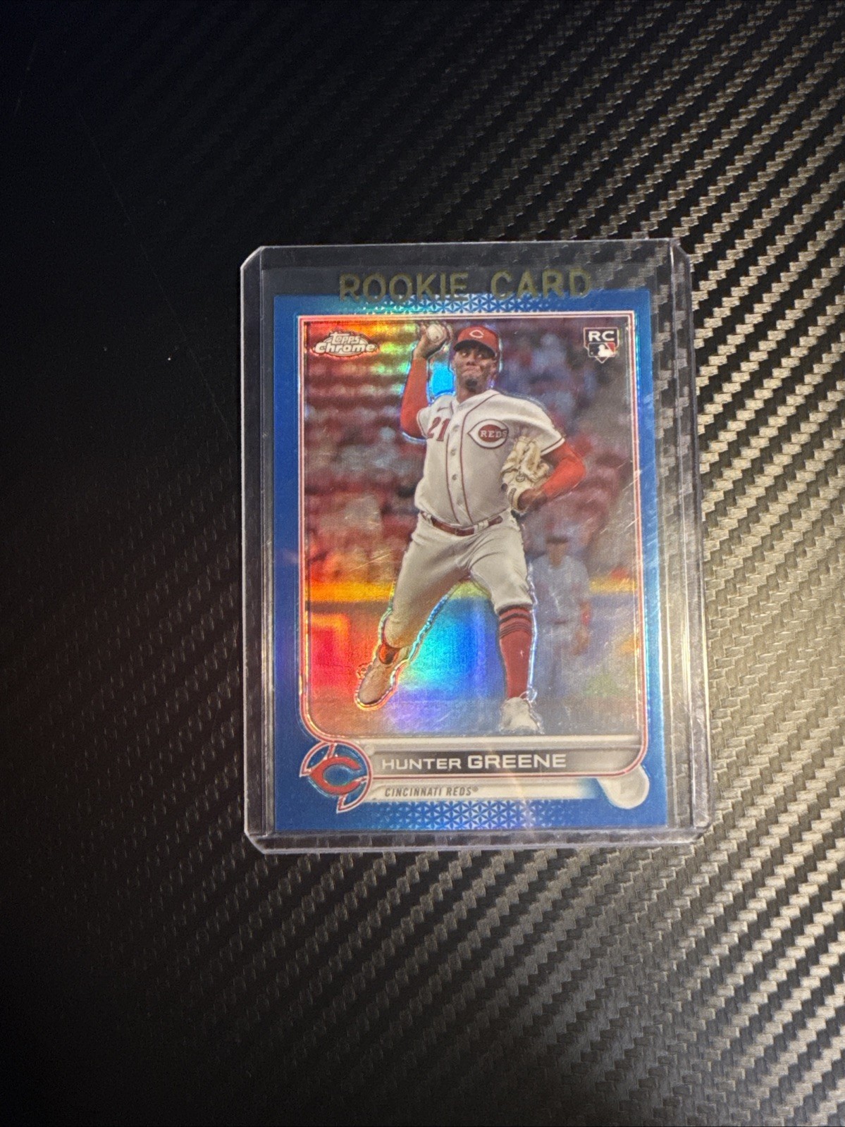 2022 Topps Chrome Update Series - Hunter Greene #USC191 Blue Refractor /199 (RC)