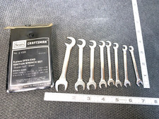 Craftsman 8 Pc Open End Ignition Wrench Set 9 4306 Vintage V Series