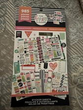 Happy Planner Productivity Sticker Book - 30 Pages - 985 Pieces - NEW