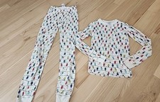 Hanna Andersson Christmas Light Pajama Set Organic Cotton Long Sleeve 14 Euc