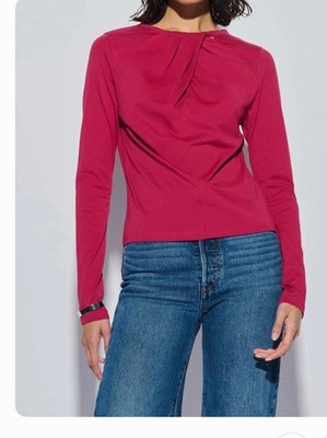 Nation LTD NWT  XL Organic Cotton Rosalind Long Sleeve Top Shirt Raspberry  $118