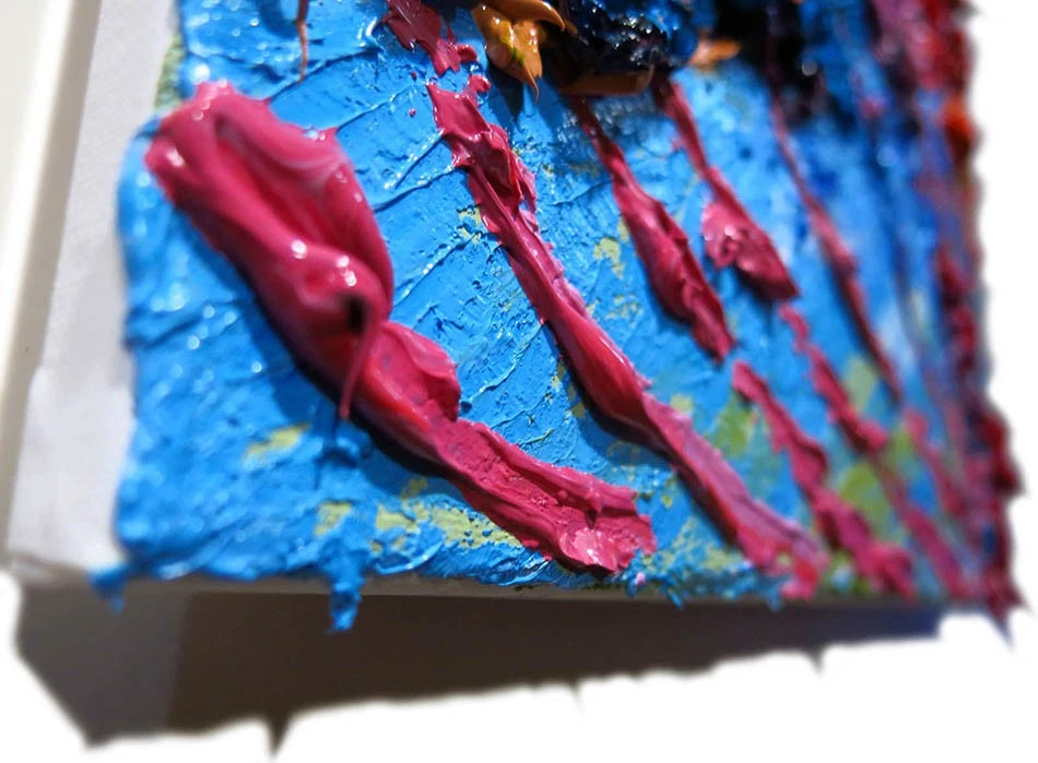 ORIGINAL OIL█PAINTING VINTAGE ART█SIGNED IMPRESSIONIST POP█ABSTRACT MODERN DECO - image 2 of 4