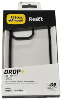 OtterBox React Hülle iPhone 14 Pro Max Black Crystal Transparent/Schwarz