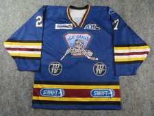 Long Beach Ice Dogs Jersey Mens XL Blue IHL California Bauer #27 Mesh Hockey 90s