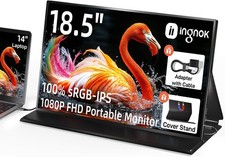 18.5 Inch Portable Monitor, 100 sRGB FHD, USB-C, Mini HDMI, VESA-ready