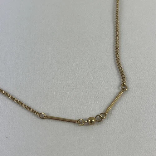 VETEMENTS Collana catena cavo tono oro sfere e barre accenti 54 pollici