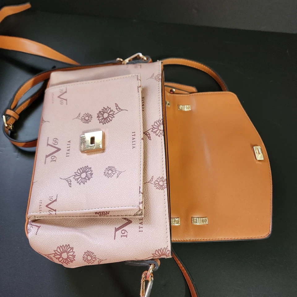 Vintage Versace 19v69 Italia Satchel Crossbody Bag with Detachable Strap - Image 2 of 4