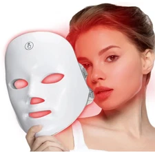 Rutawz Led Face Beauty Mask 7 Color Light Therapy for Anti-Aging Acne & Wrinkles