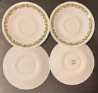 Vintage 1970s Spring Blossom Green Saucer  ~ Corelle, Corning Lot set 4